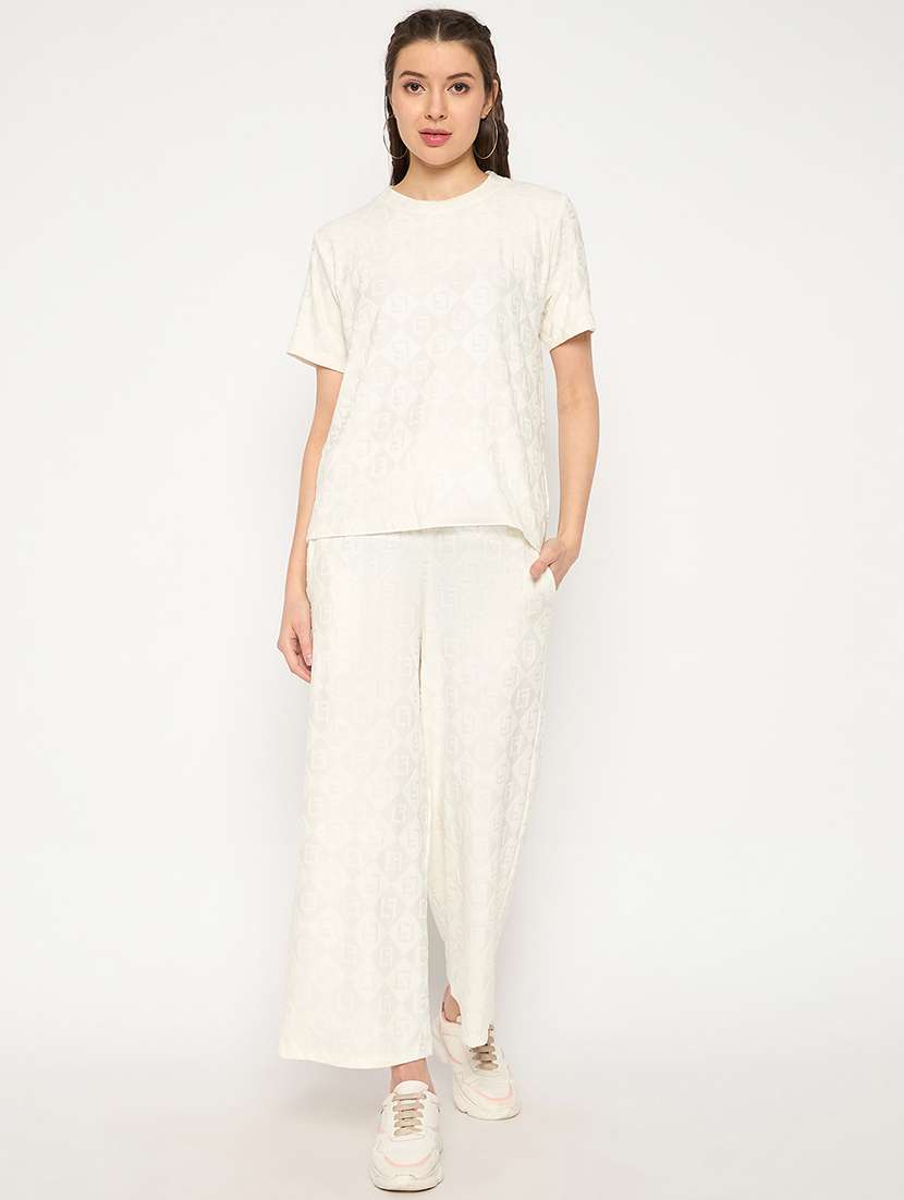 women printed top and trouser co-ord set