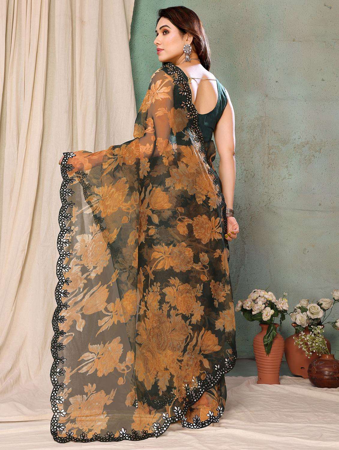 women printed saree with blouse - 21270048 -  Standard Image - 2