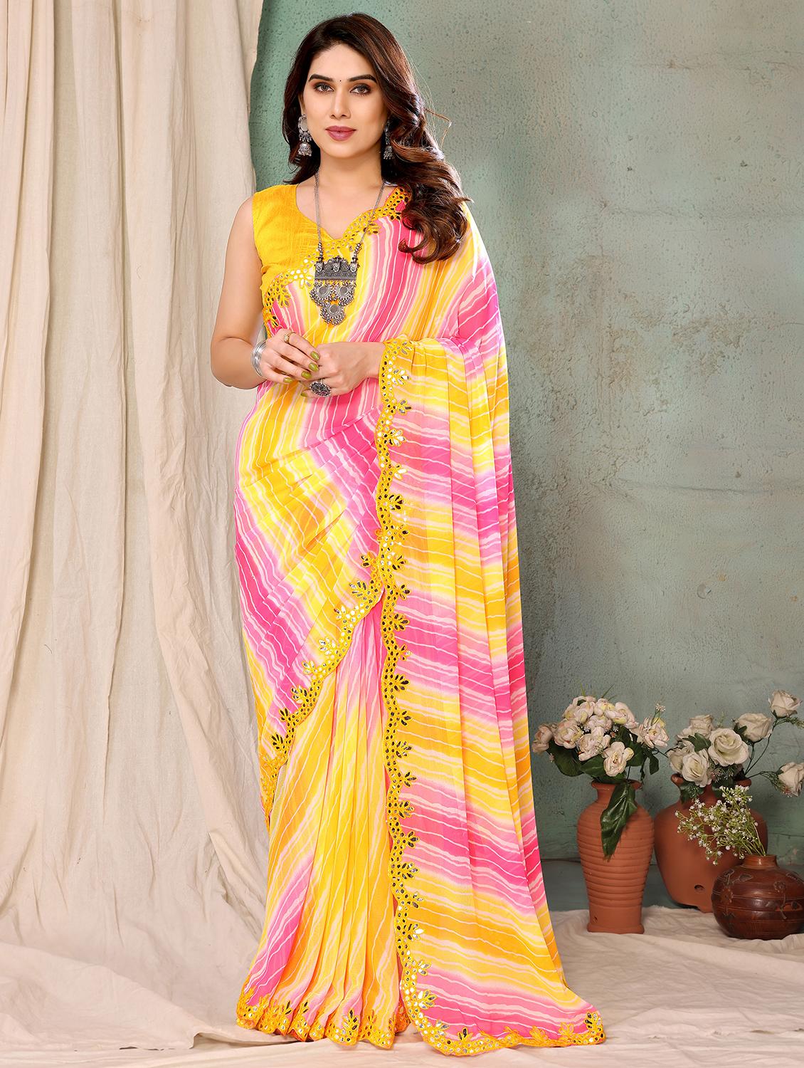 women printed saree with blouse - 21270049 - Zoom Image - 0