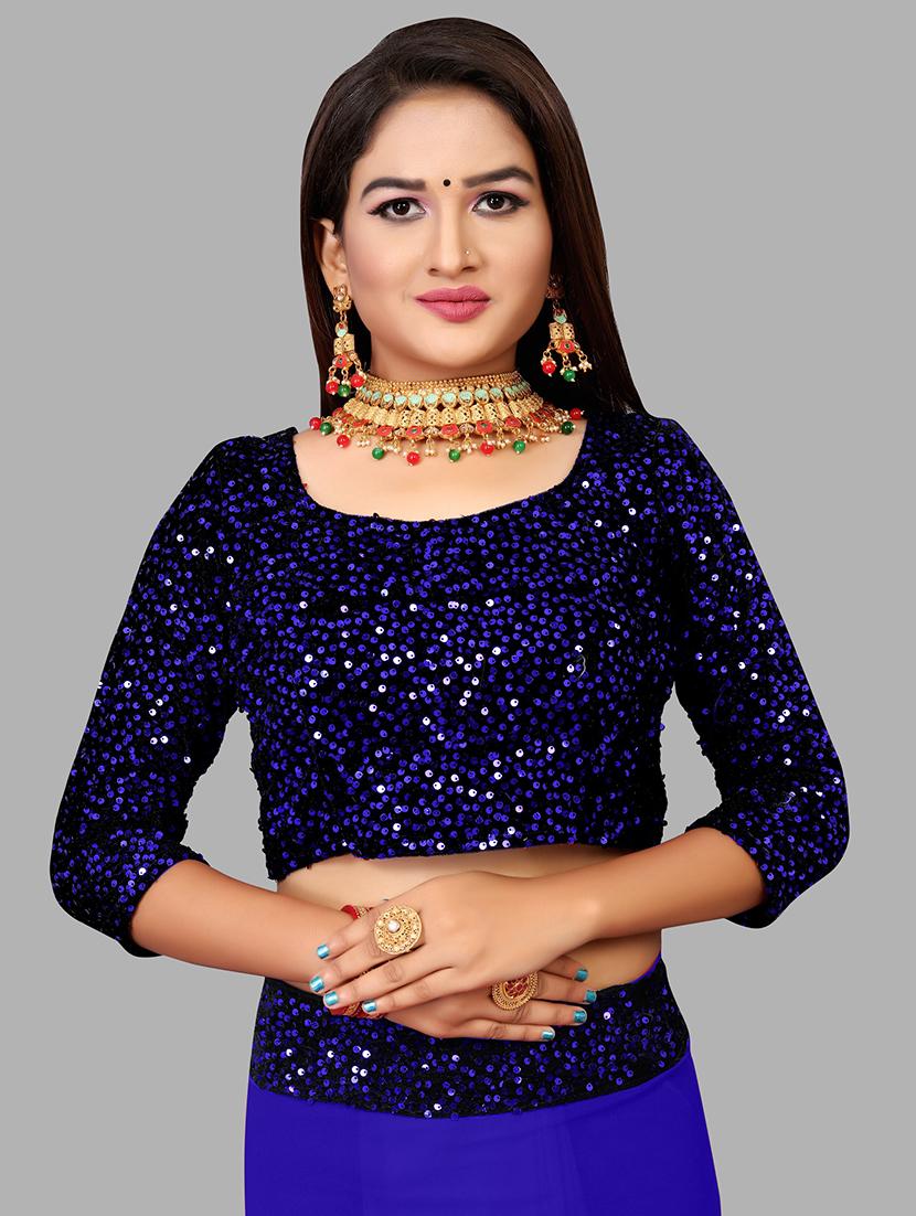 women solid lace work georgette saree with blouse - 21270593 - Standard Image - 2