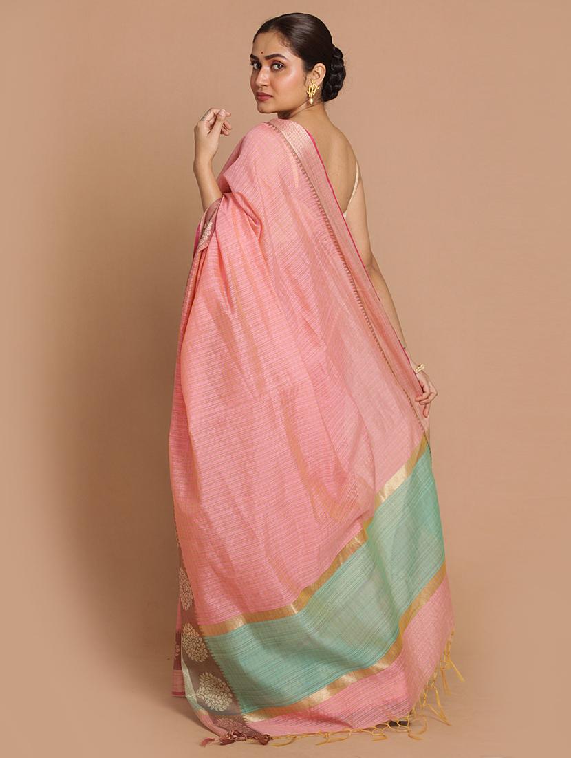 pink maheswari saree with blouse - 21271465 - Standard Image - 2