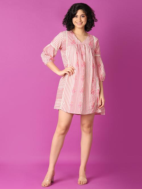 women pink printed a-line dress - 21272662 -  Standard Image - 0