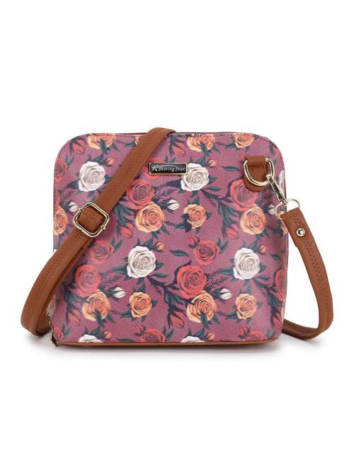 maroon leatherette (pu) sling bag - 21273718 - Standard Image - 0