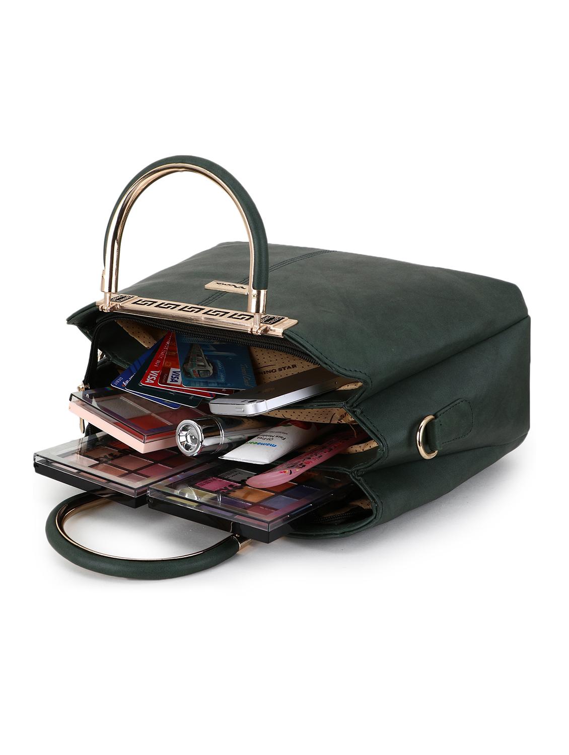 leatherette (pu) combo handbag - 21273742 - Standard Image - 2