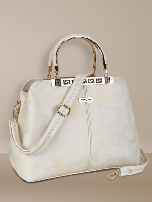 solid leatherette (pu) handbag - 21273775 - Standard Image - 0