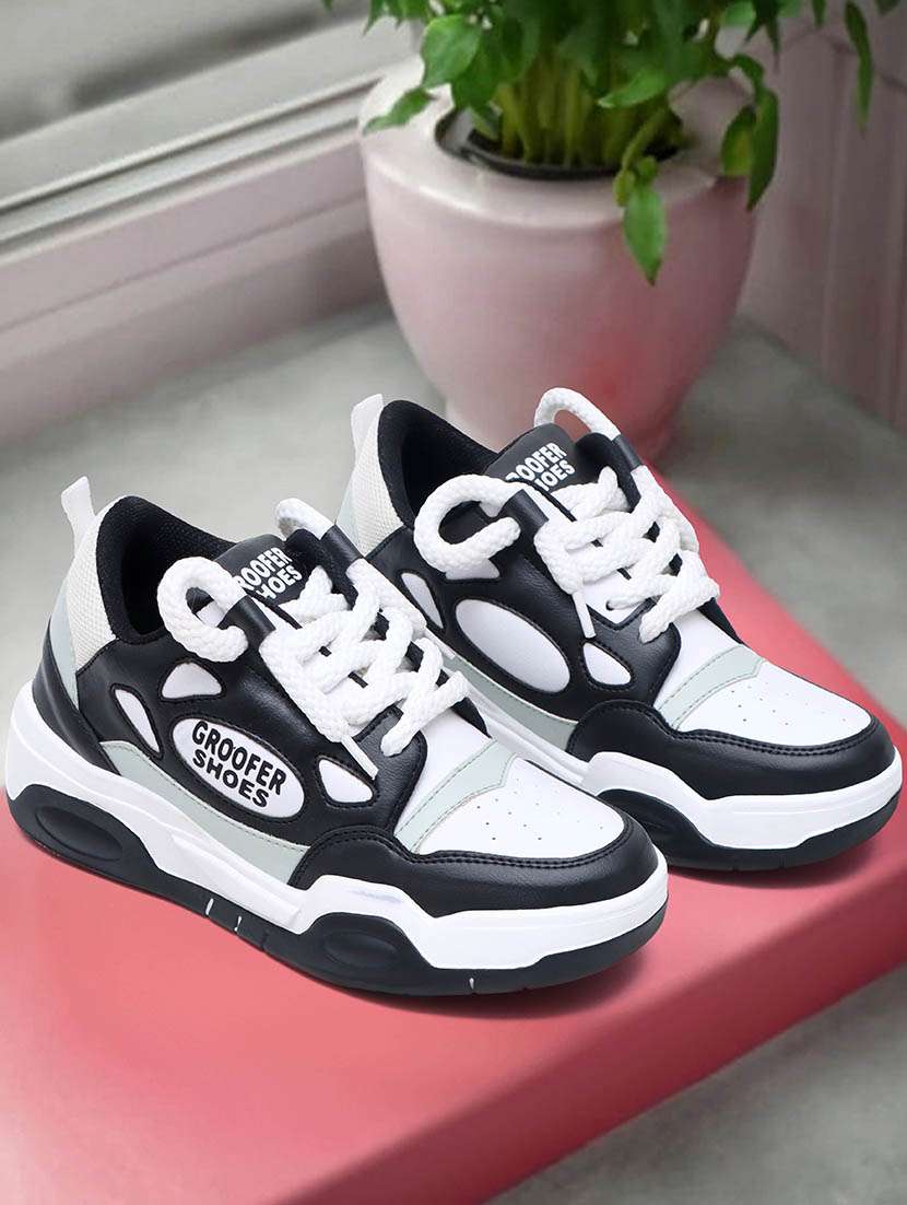 men color block lace up sneaker