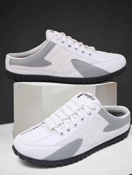white color block lace up sneakers - 21274466 - Standard Image - 0