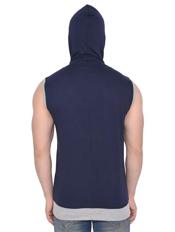 men plain sleeveless hood neck t-shirt - 21274737 -  Standard Image - 2