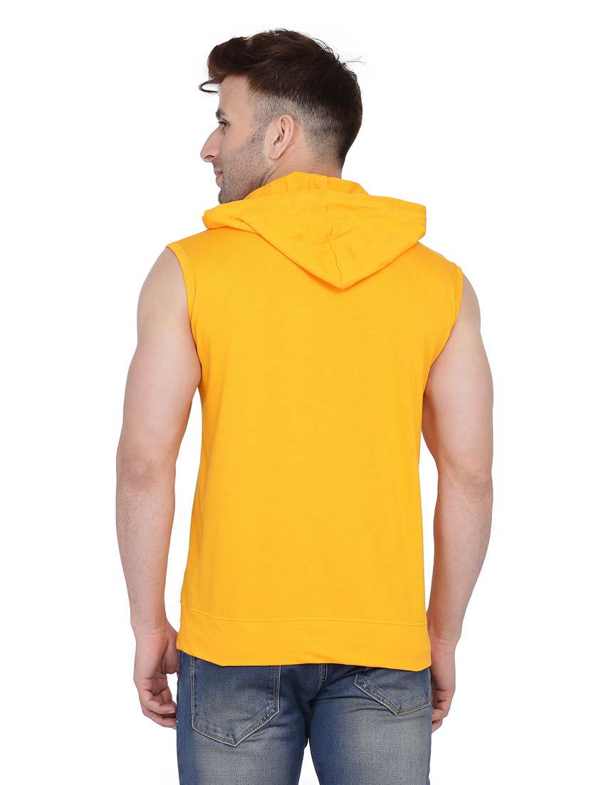 men plain sleeveless hood neck t-shirt - 21274918 -  Standard Image - 2