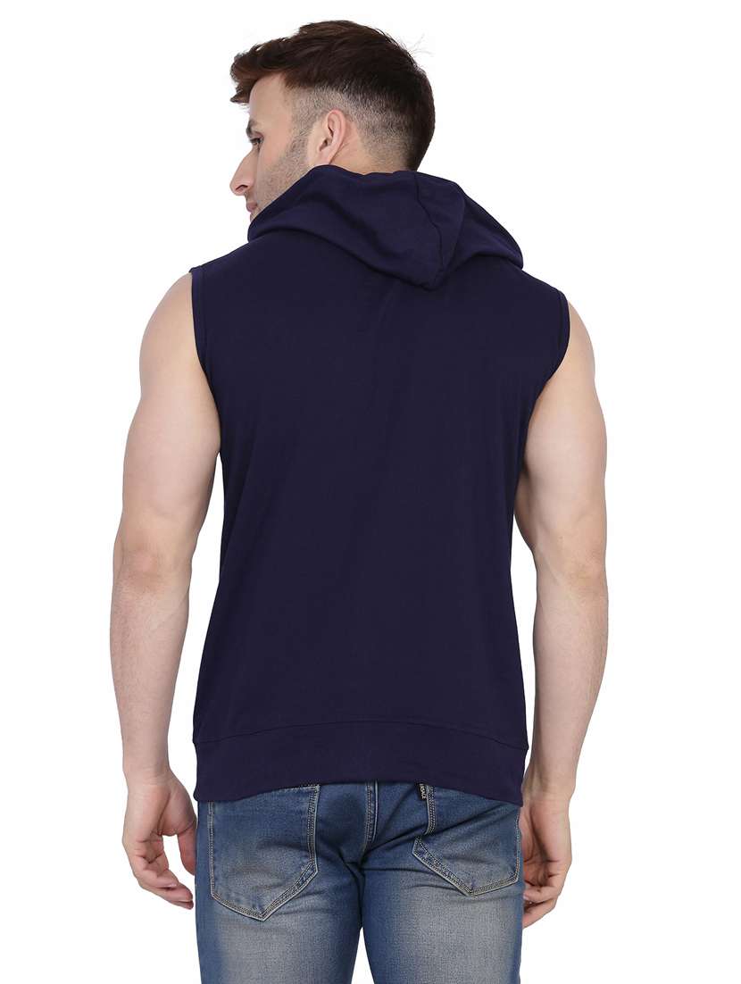 men plain sleeveless hood neck t-shirt - 21274933 -  Standard Image - 2