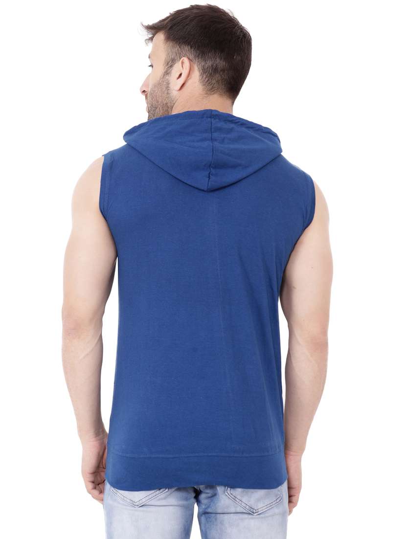 men plain sleeveless hood neck t-shirt - 21274935 -  Standard Image - 2
