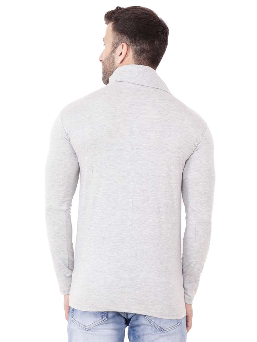 men plain high neck t-shirt - 21274958 - Standard Image - 2