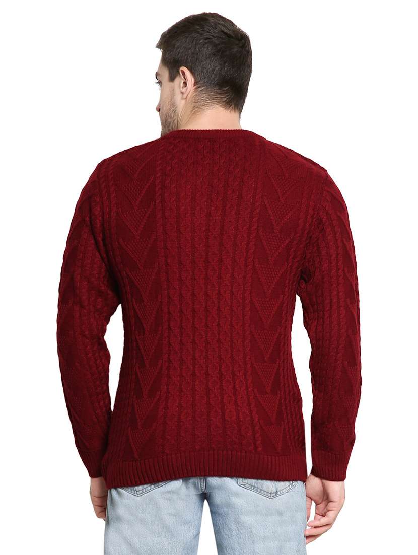 men maroon wool cardigan - 21275132 - Standard Image - 2