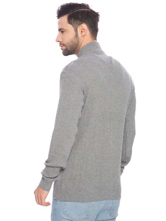 men grey self design cardigans - 21275141 - Standard Image - 2
