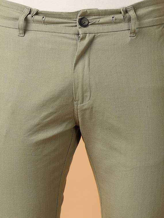 green cotton chinos casual trousers - 21275254 -  Standard Image - 7