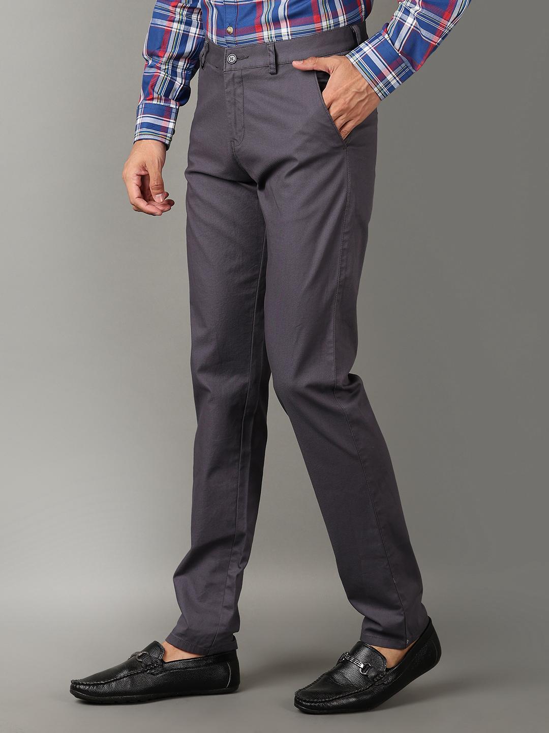 grey cotton chinos casual trousers - 21275283 - Standard Image - 2