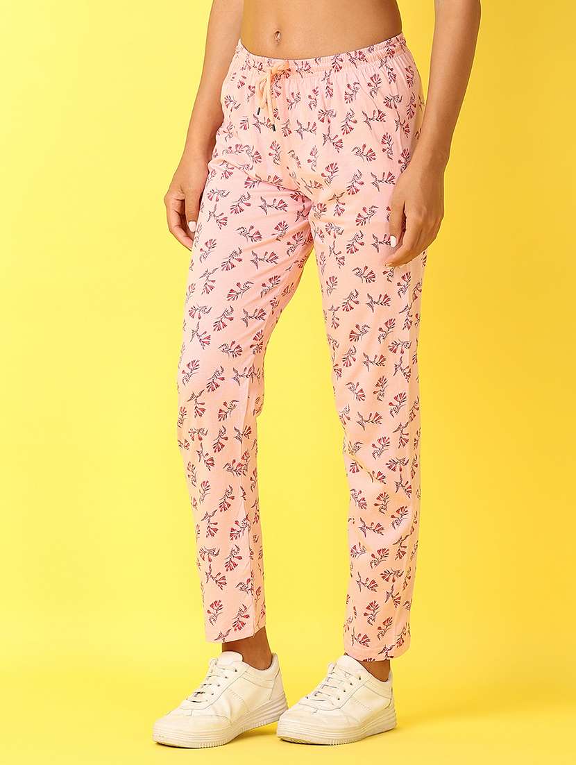women peach printed low rise pyjama - 21275334 -  Standard Image - 2