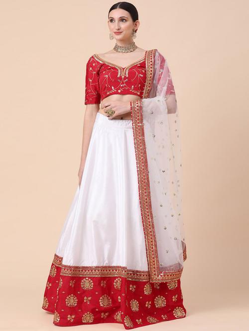 multi colored silk blend aline lehenga - 21275712 - Standard Image - 0
