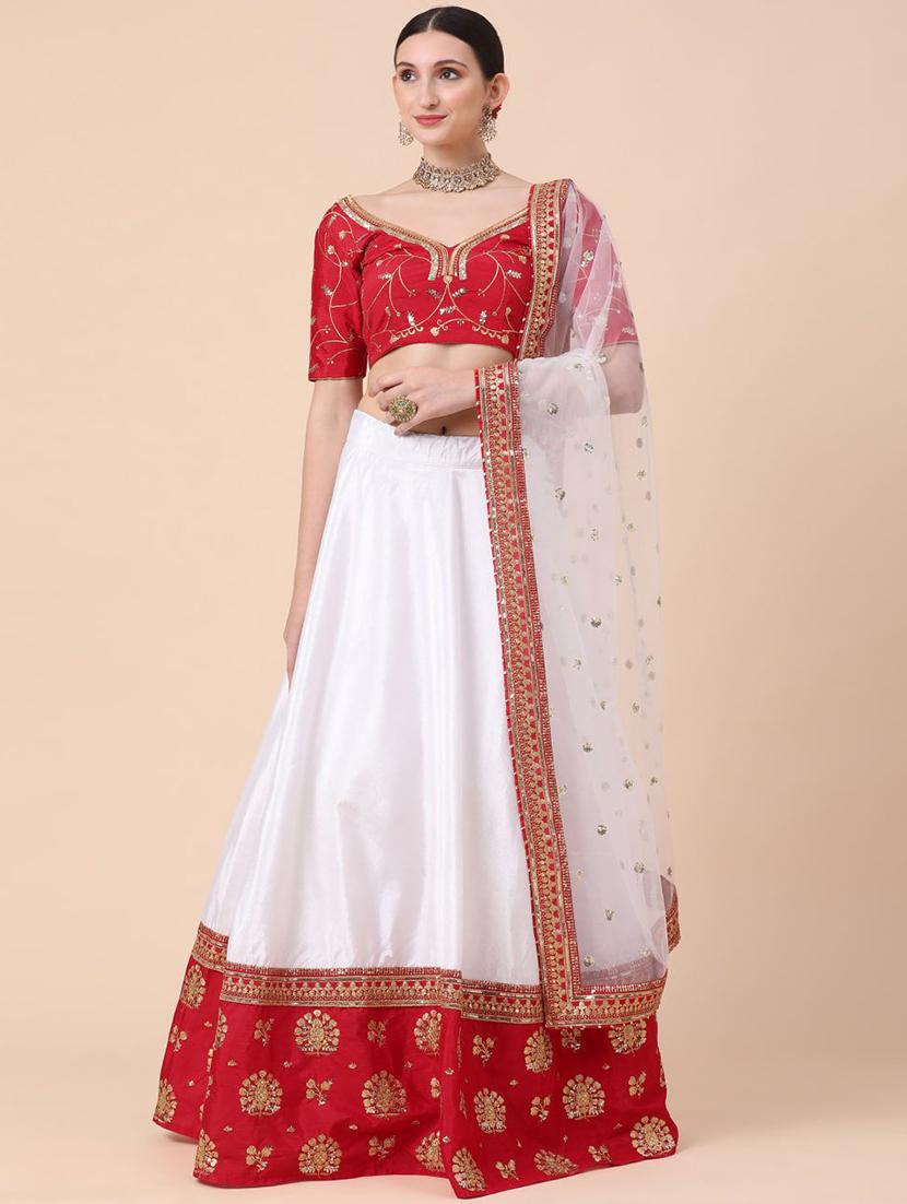 multi colored silk blend aline lehenga - 21275712 - Zoom Image - 0