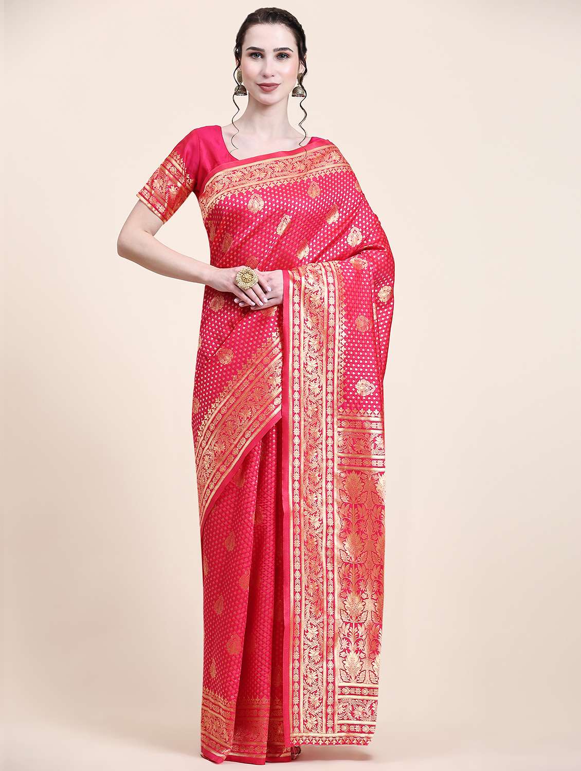 women self design kanjivaram saree with blouse - 21275792 - Zoom Image - 0