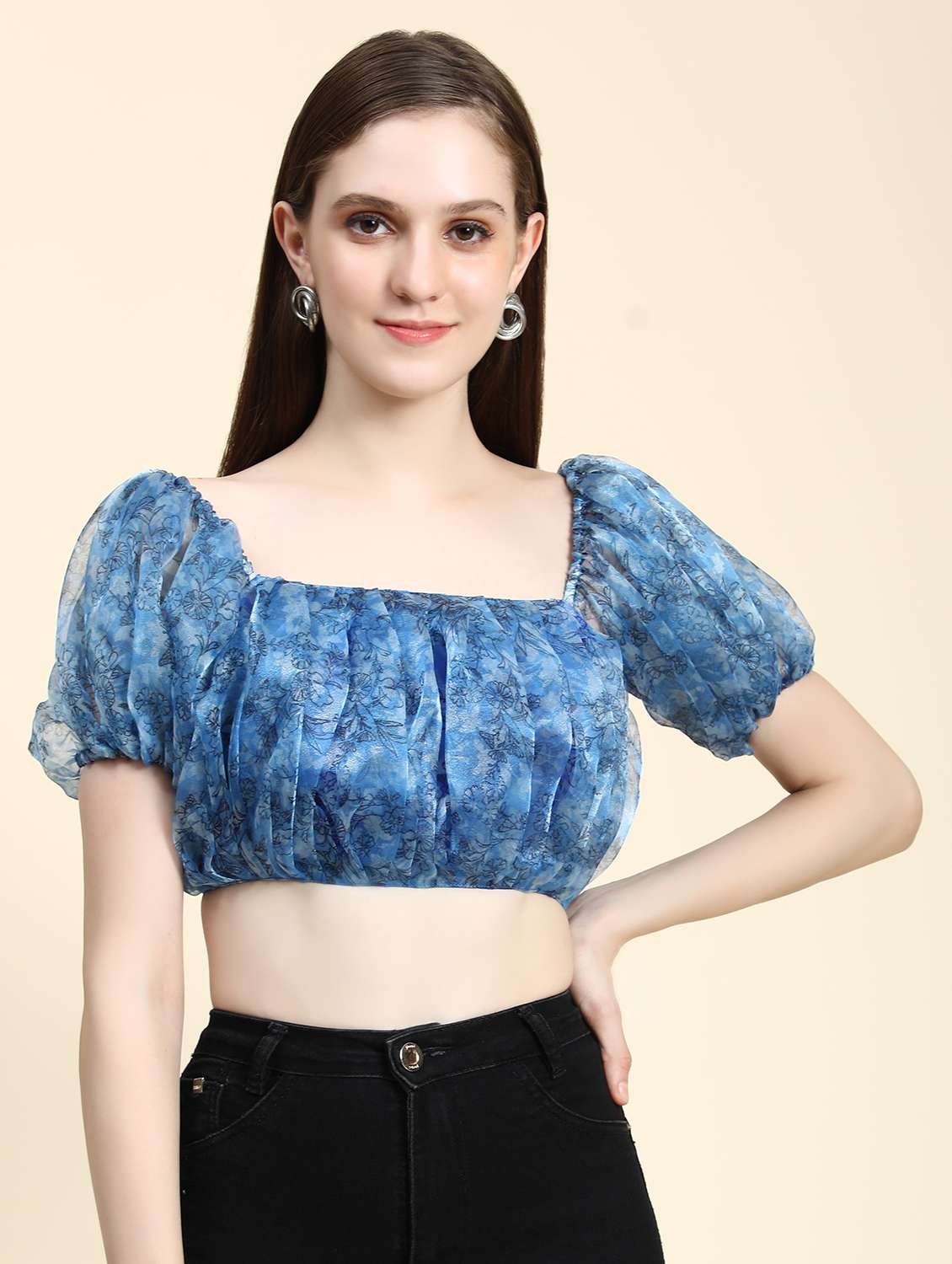 women printed crop top