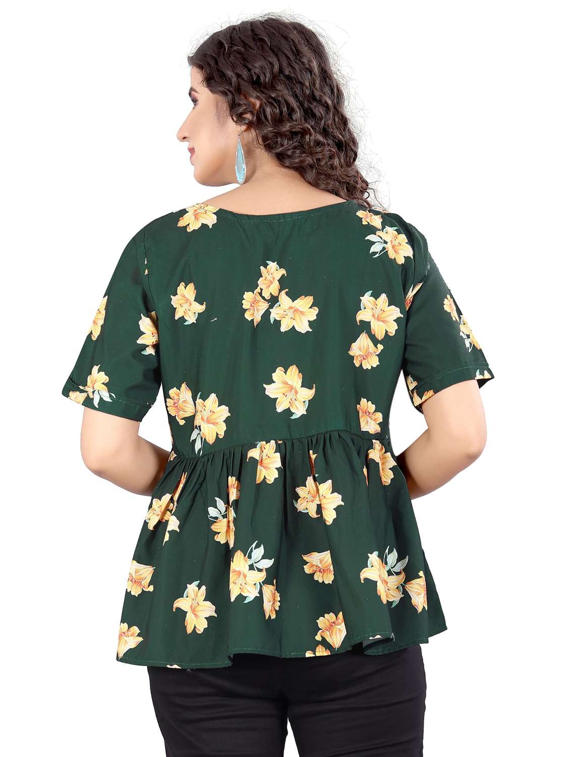 green cotton blend regular top - 21275934 - Standard Image - 2