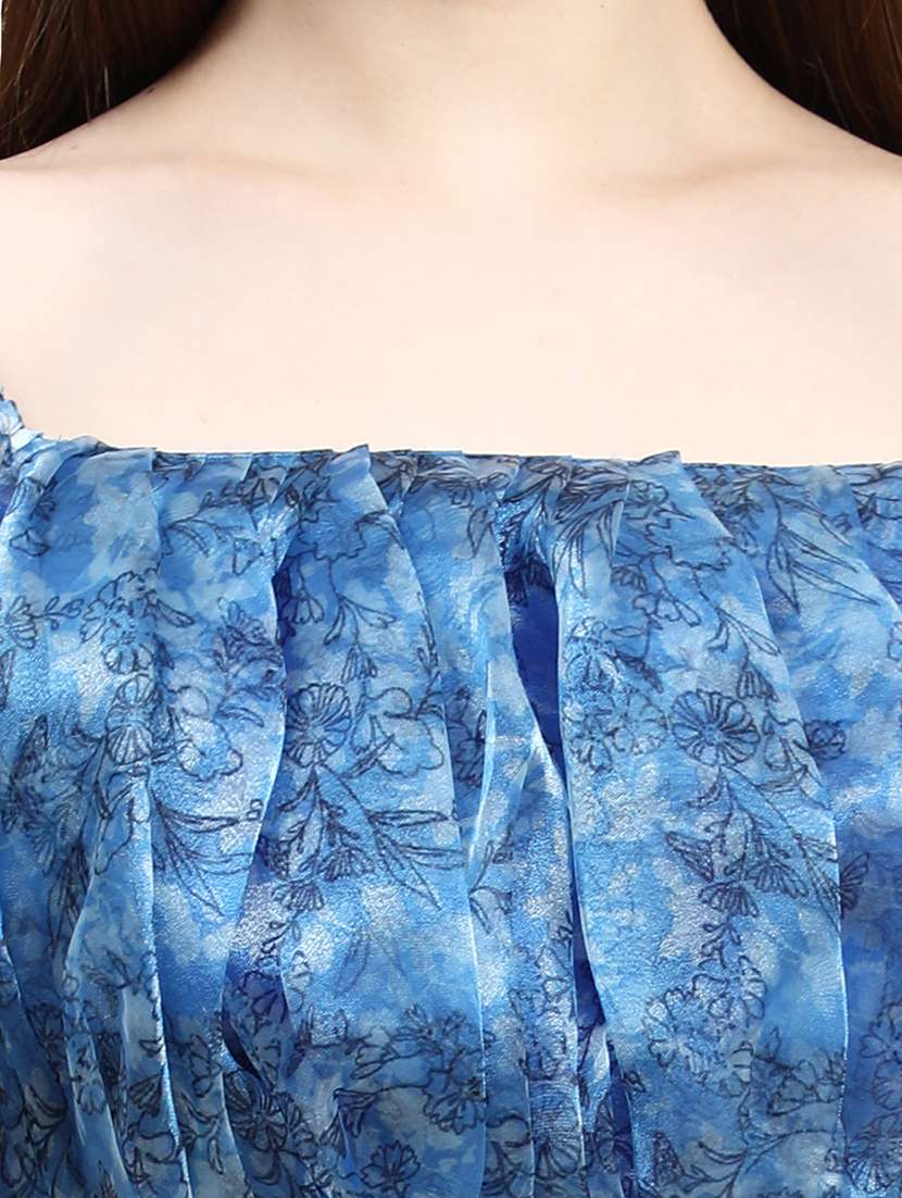 blue crepe blouson top - 21275946 - Standard Image - 2