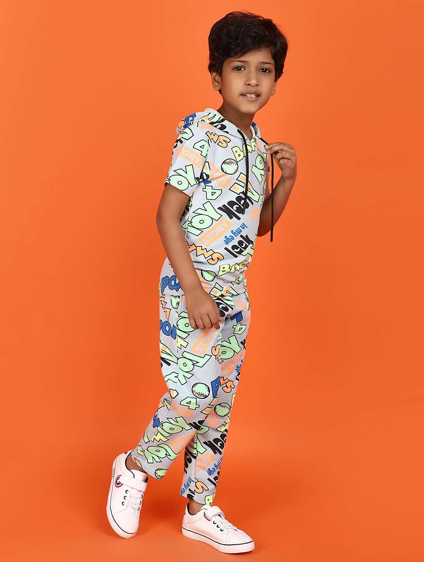 boys round neck printed full length set - 21275959 -  Standard Image - 2