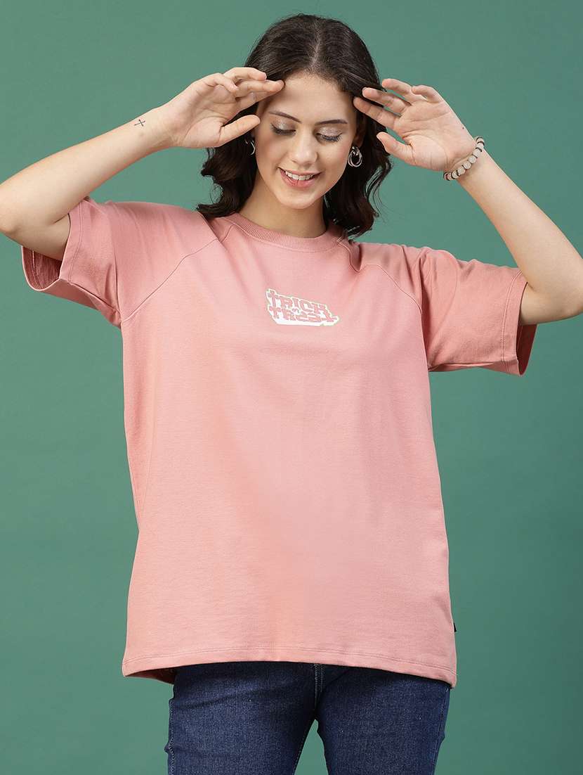 peach cotton oversized t-shirt