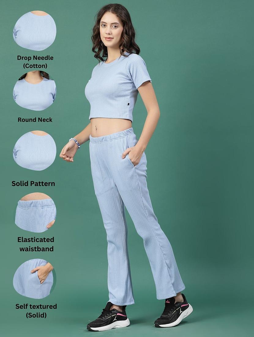 light blue cotton top and trouser set coord - 21276111 - Standard Image - 2