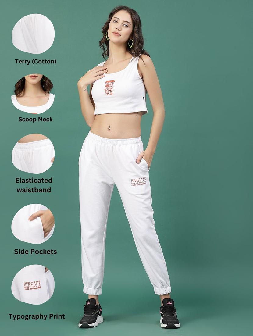 white cotton top and trouser set coord - 21276115 - Standard Image - 2