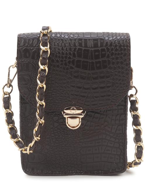 brown leatherette (pu) sling bag - 21276182 - Standard Image - 0