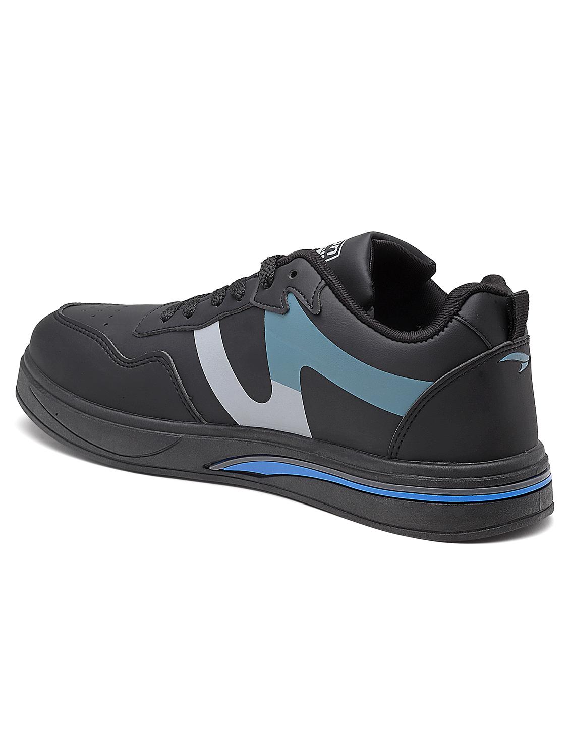 black synthetic lace up sneakers - 21276212 - Standard Image - 2