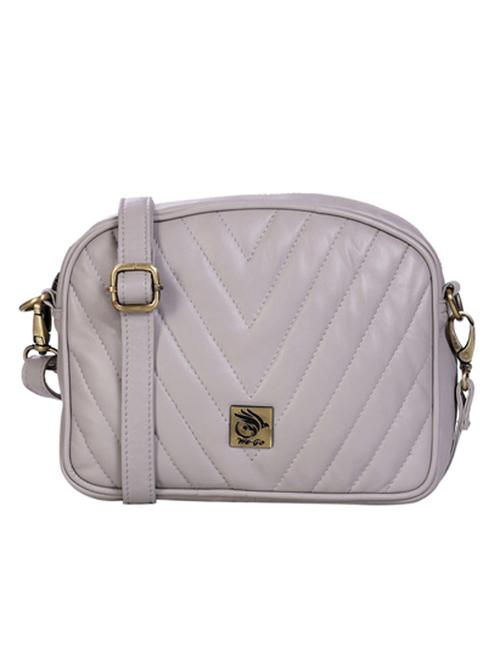 grey leather sling bag - 21276659 - Standard Image - 0