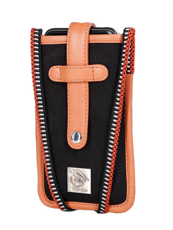 orange leather regular pouch - 21276671 - Standard Image - 2