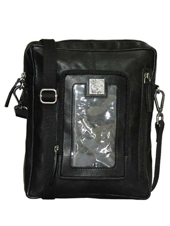 black leather messengerbag