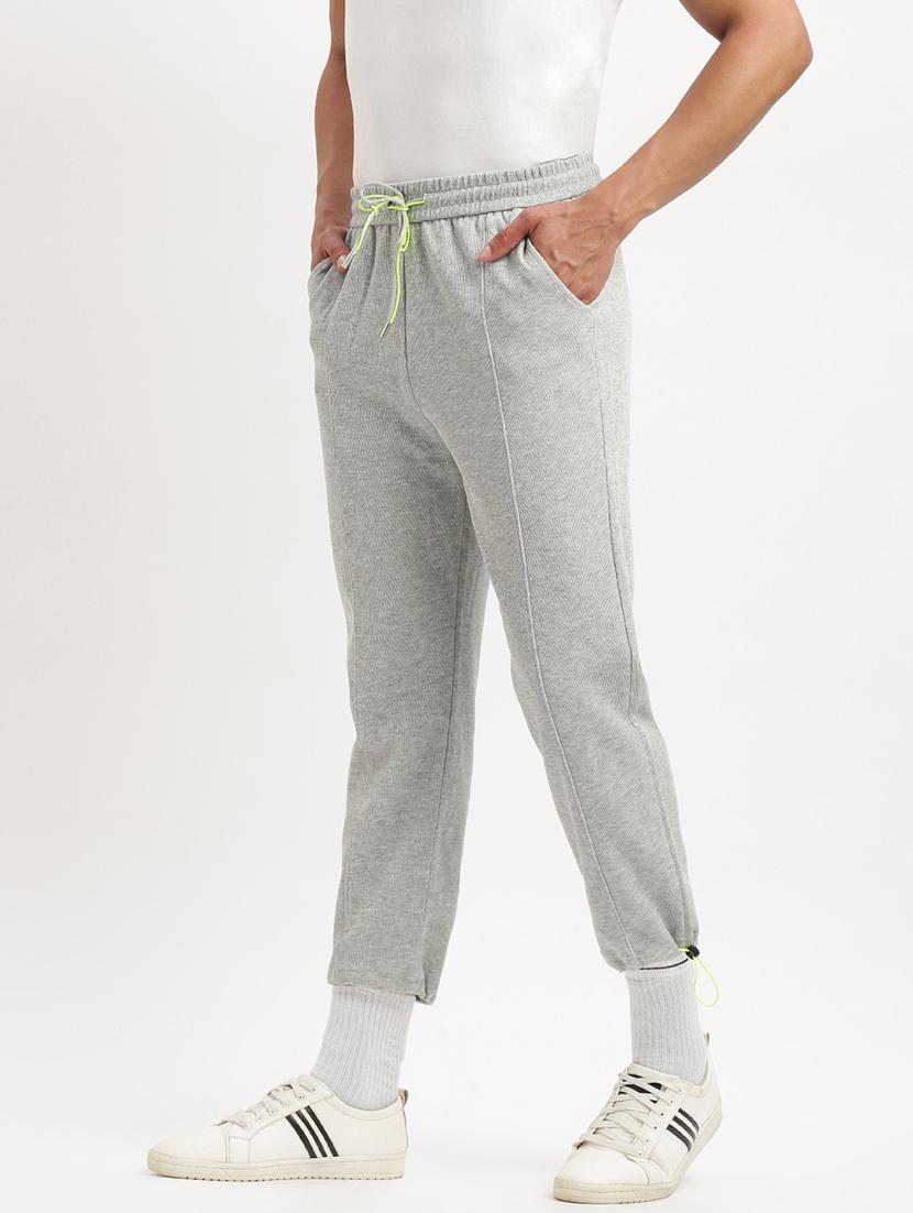 men grey solid mid rise jogger - 21276807 - Standard Image - 2