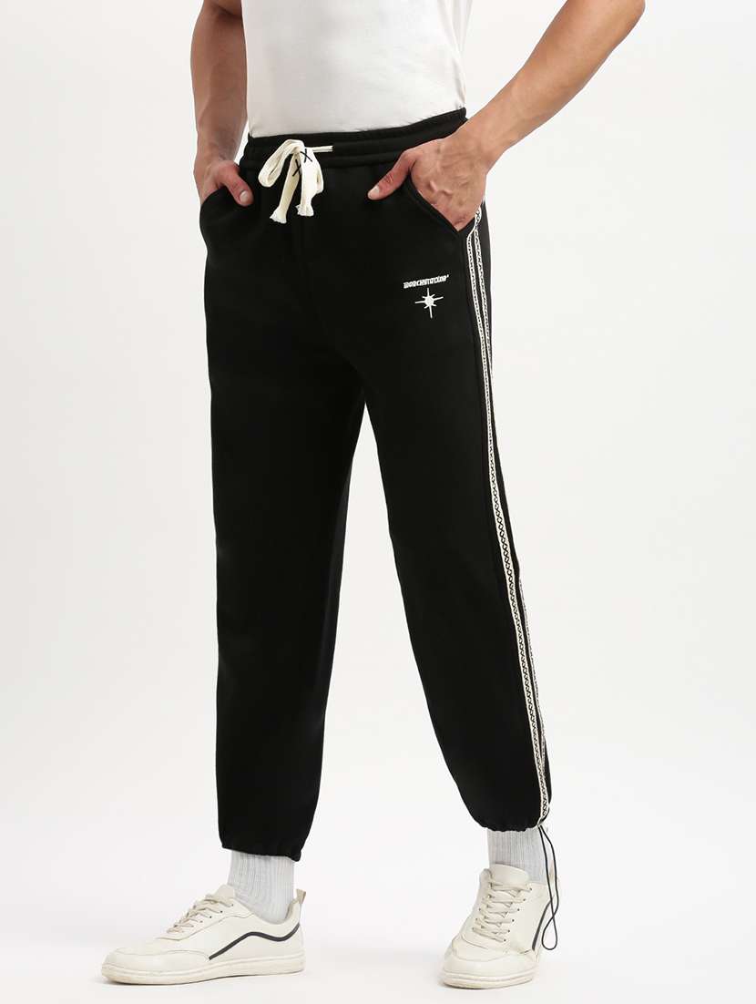 men black side taped mid rise jogger - 21276808 -  Standard Image - 2