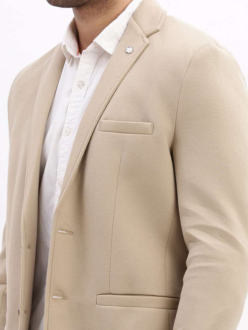 men's solid notched lapel single breasted blazer - 21276878 -  Standard Image - 7