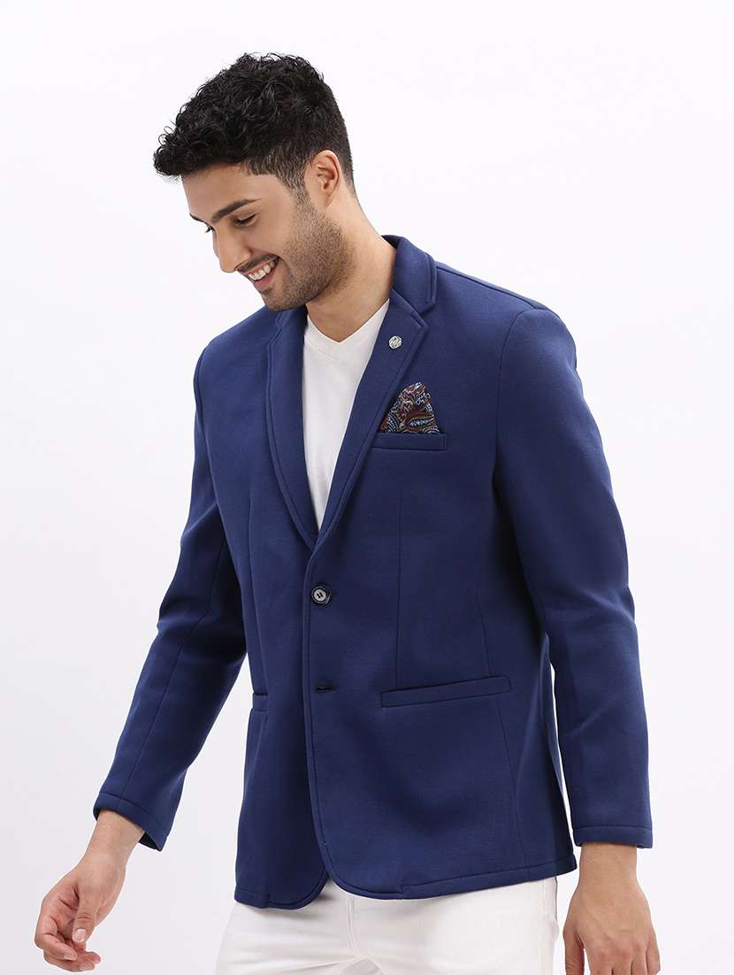 men's solid notched lapel single breasted blazer - 21276883 -  Standard Image - 2