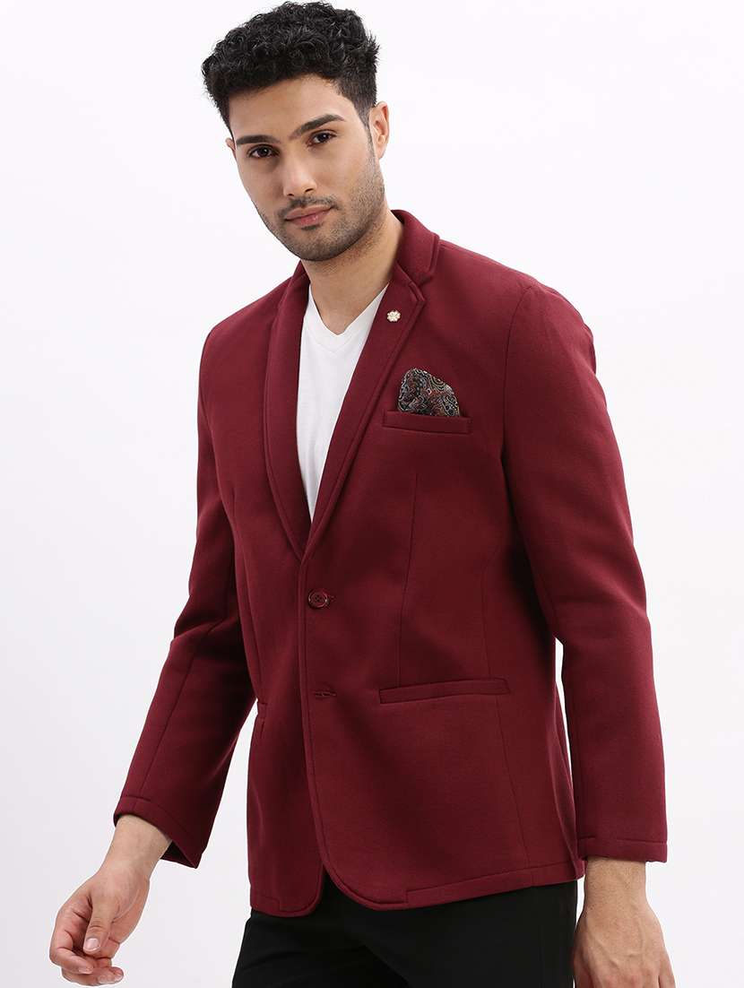 men's solid notched lapel single breasted blazer - 21276888 -  Standard Image - 2