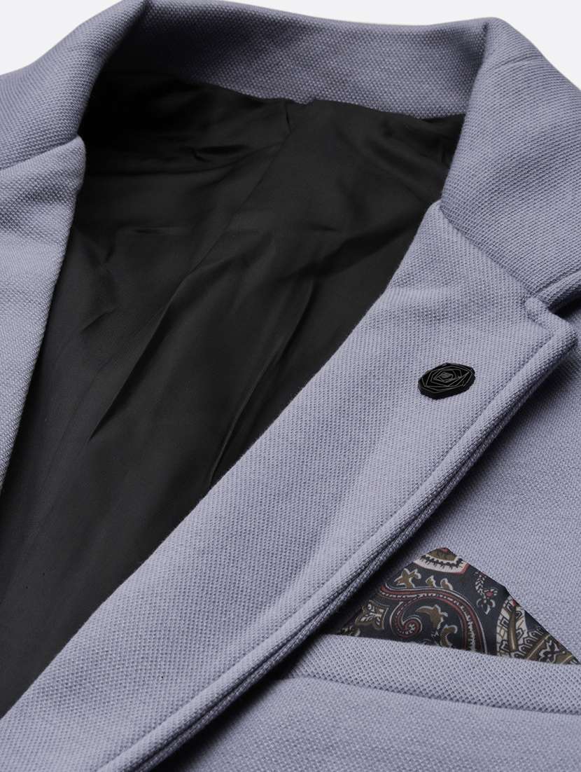 men's solid notched lapel single breasted blazer - 21276893 -  Standard Image - 7