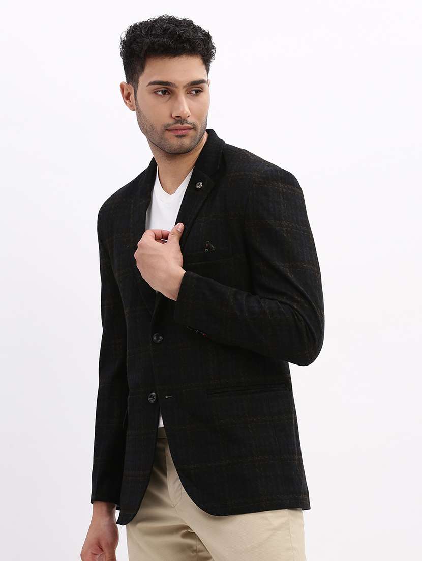 men's solid notched lapel single breasted blazer - 21276907 -  Standard Image - 2