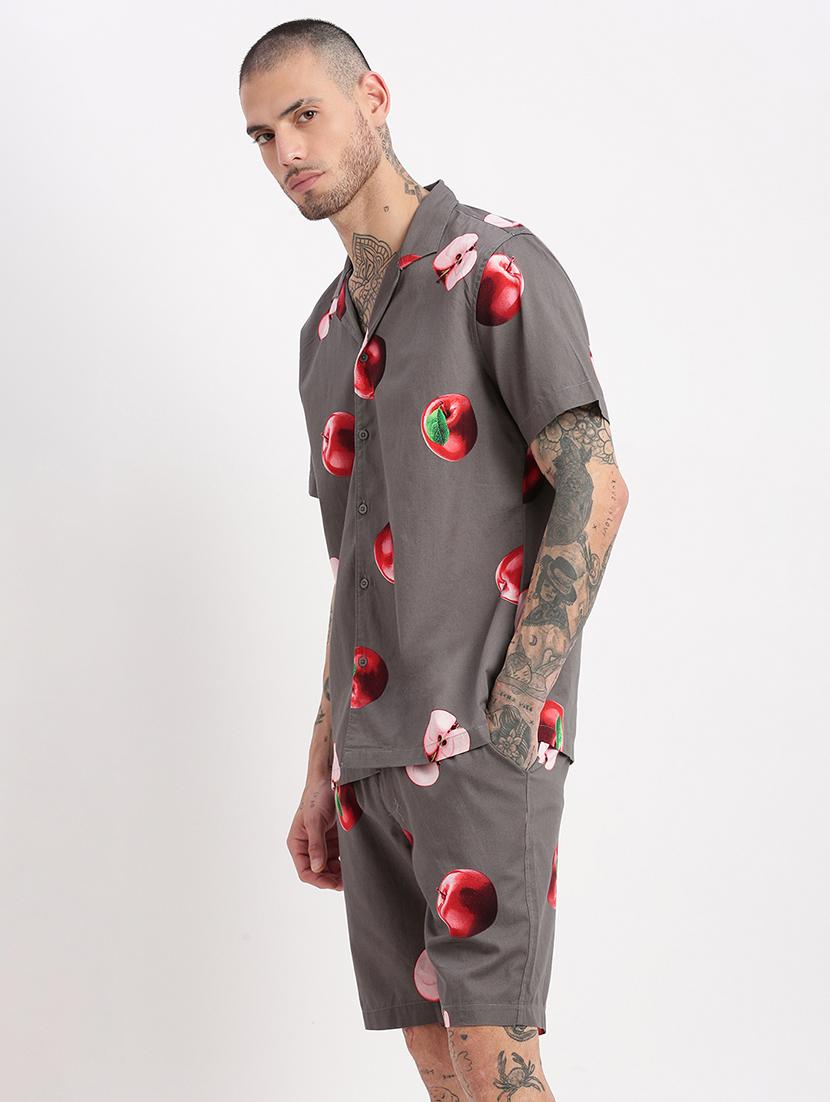 men printed cotton co-ord set - 21276927 - Standard Image - 2