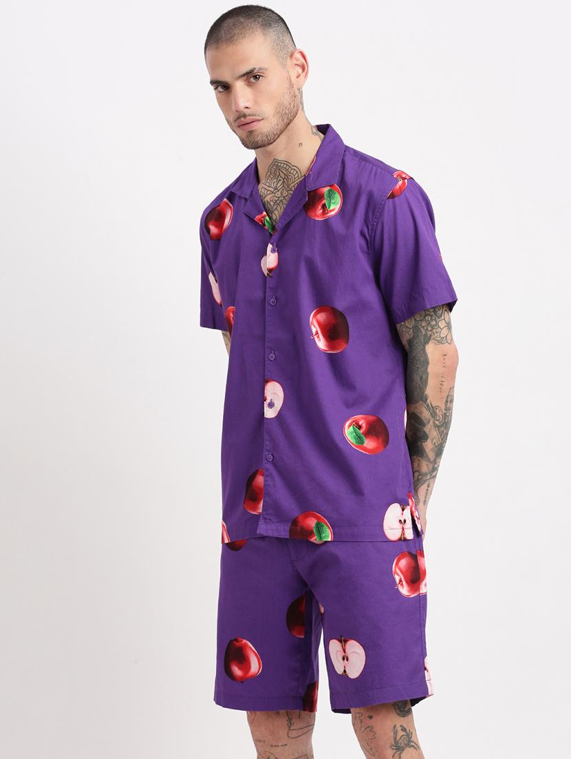 men printed cotton co-ord set - 21276928 - Standard Image - 2