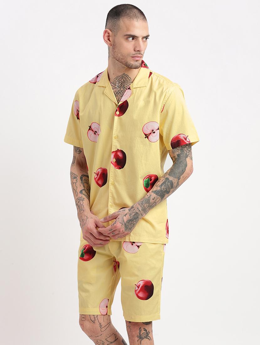 men printed cotton co-ord set - 21276929 - Standard Image - 2
