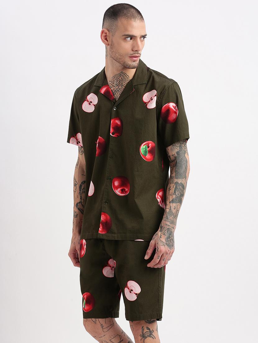 men printed cotton co-ord set - 21276931 - Standard Image - 2
