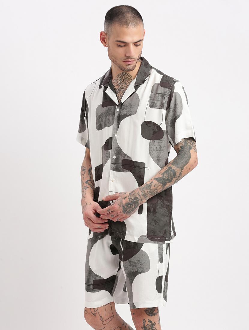 men printed cotton co-ord set - 21276934 - Standard Image - 2