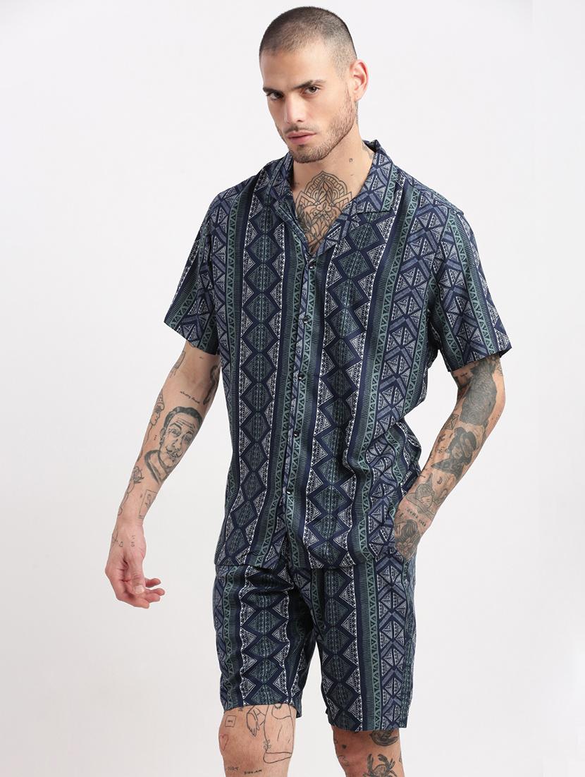men printed cotton co-ord set - 21276937 - Standard Image - 2
