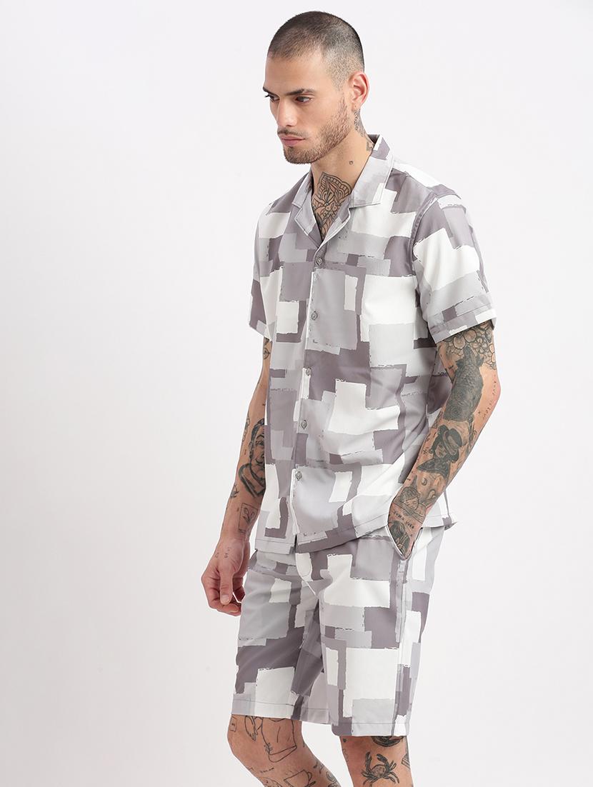 men printed cotton co-ord set - 21276952 - Standard Image - 2